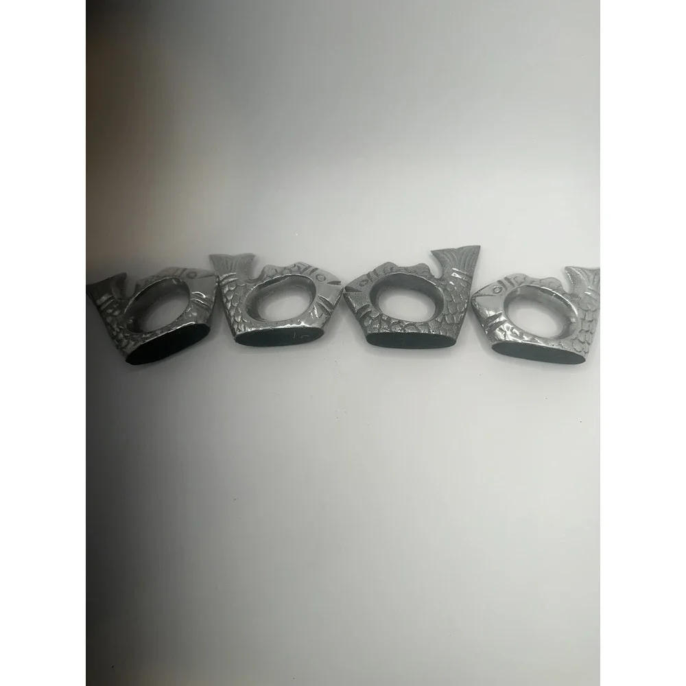Set Of 4 Fish  Aluminum Napkin Holders